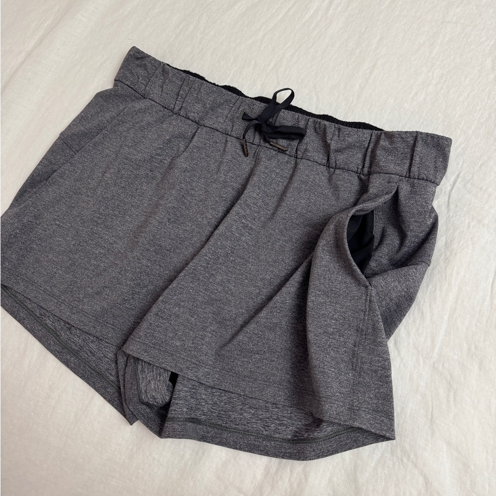 Lululemon Gray On The Fly Athletic Shorts | Size 10 Outdoor Hiking Gym Casual - Picture 4 of 11